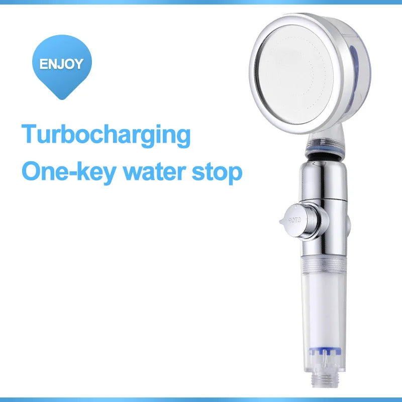 VEHHE New Arrival Turbocharge SPA Shower Head High Pressure Water Saving Showerhead Bathroom Accessory Filter Shower supercharged flow