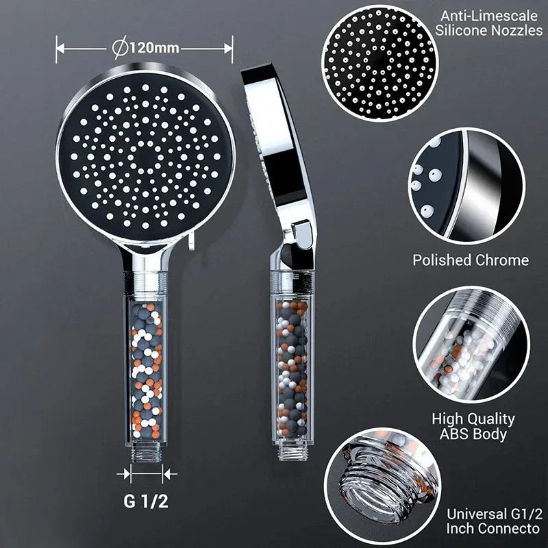 VEHHE Filter Beads Black Shower Head