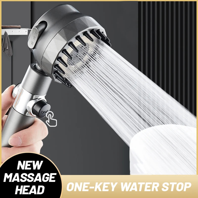 VEHHE New 3 Models Adjustment High Pressure Water Saving 360 Rotation One-key Stop Water Massage Shower Bathroom Accessories