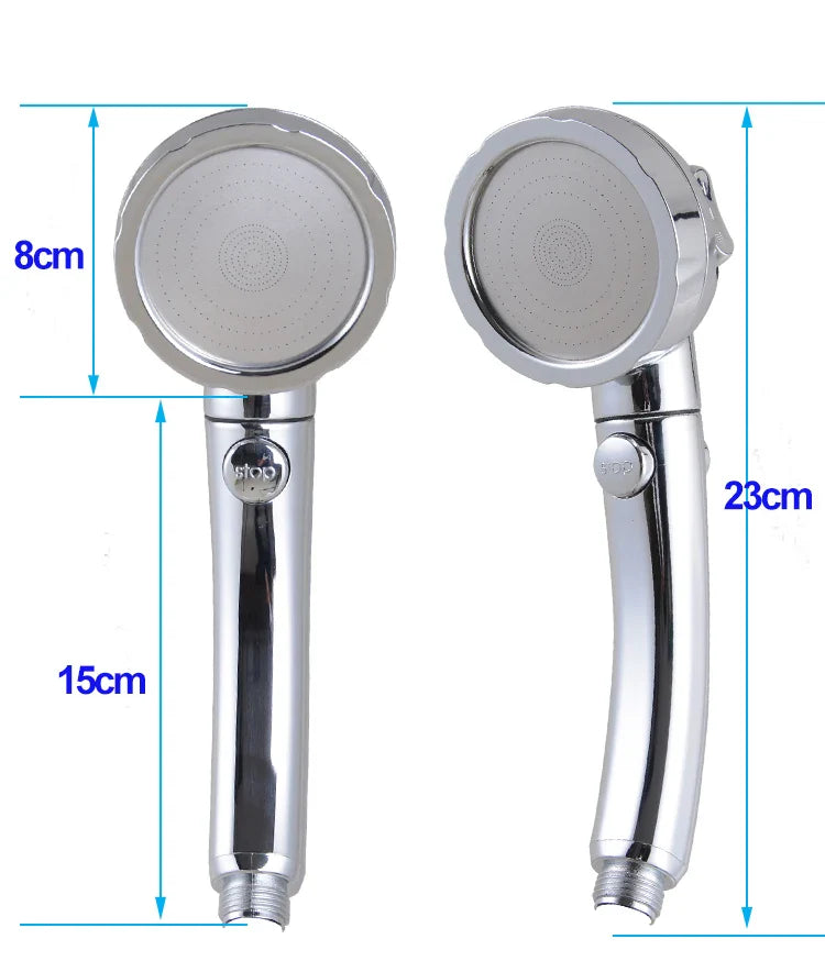 Vehhe 3 mode spray pattern handheld Shower Head with on/off switch high-pressure water saving Bathroom 3-function Shower Head