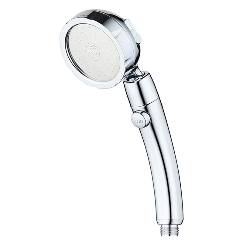 Vehhe 360 Degree Rotating Retro Golden Shower High Pressure 3 Modes with Stop Button Water Saving ABS Plastic Shower Head