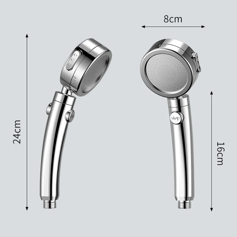 Vehhe plating 3 modes with Switch button shower head Plating Adjustable bathroom handled newly high pressure shower head