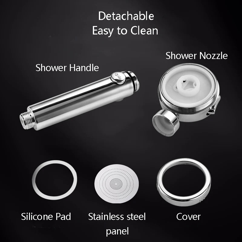 Vehhe plating 3 modes with Switch button shower head Plating Adjustable bathroom handled newly high pressure shower head