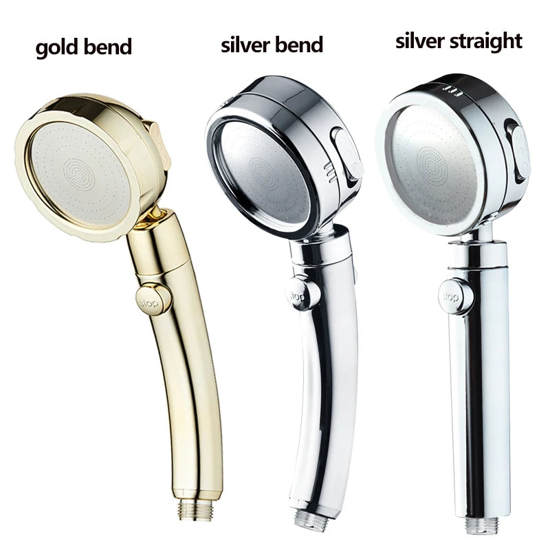 Vehhe plating 3 modes with Switch button shower head Plating Adjustable bathroom handled newly high pressure shower head