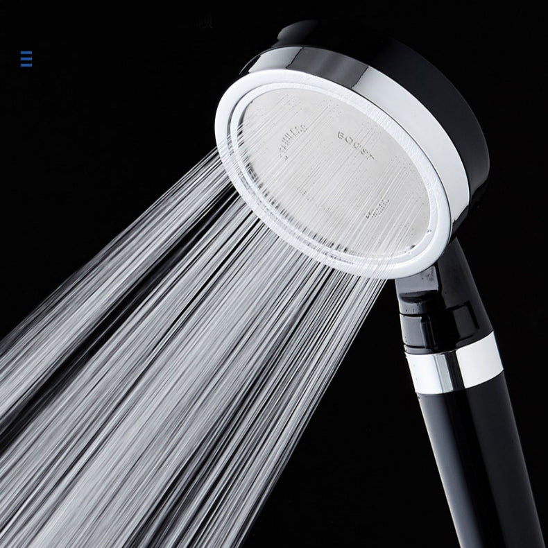 VEHHE Black Big Panel Adjustable Shower Head with Stop Switch Water saving High Pressure Skin Care Shower ABS plastic