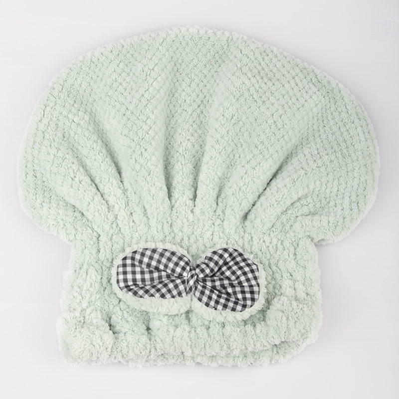 Women Hair Dry Cap with Bowknot Super Absorbent Microfiber Wrap Turban Quick Drying Bath Towel Bathroom Hair Dry Hat