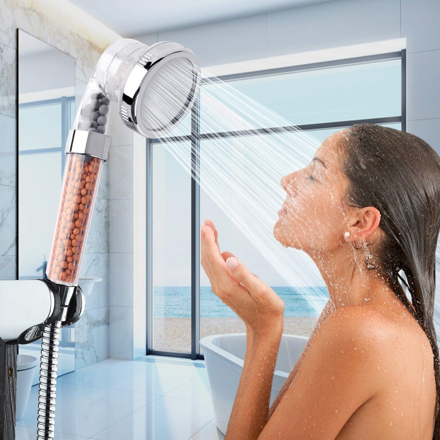 3 Modes Handheld Shower Head Filtration Water Purify Soften Water
