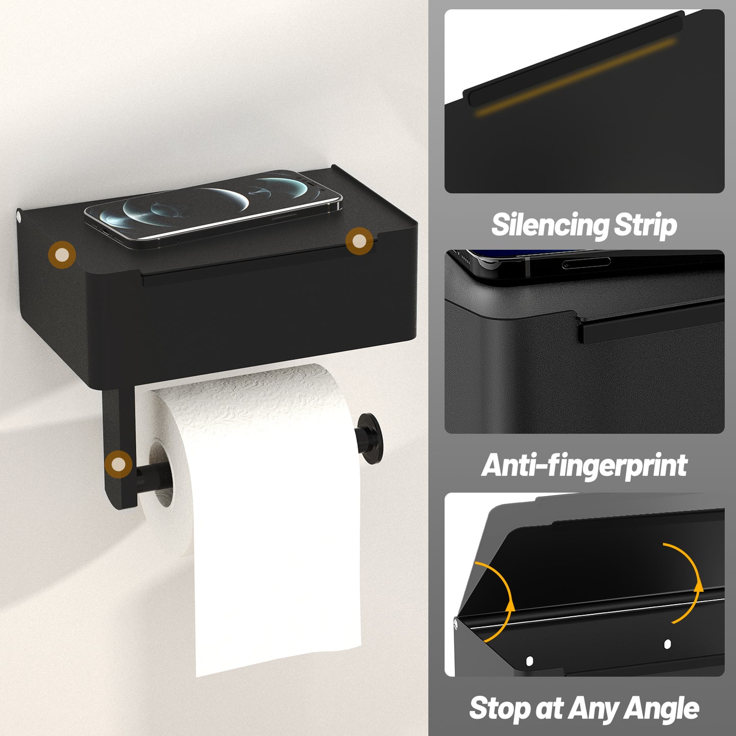 VEHHE Toilet Paper Holder with Storage Box Easy to Tear Paper off