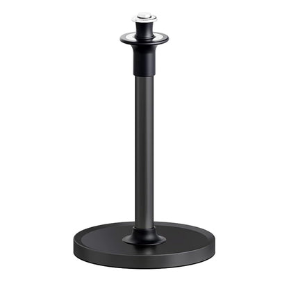 VEHHE Paper Towel Holder Countertop, Black Paper Towel Holder Stand with Spring Damping for Kitchen Bathroom, One Hand Tear Paper Stainless Steel Paper Towel Holder with Weighted Base and Suction Cups