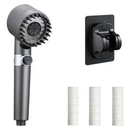 Vehhe High Pressure Black Spa Shower Head Water Saving Holder Filter and Hose Sets Rainfall Bathroom Accessary Pressurized Nozzle