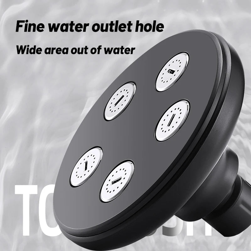 VEHHE NEW Black High Pressure Mini Rainshower Magic Water Flow Rainfall Shower Head Water- saving Bathroom Accessories Showerhead