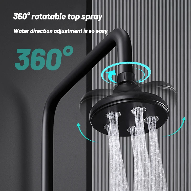 VEHHE NEW Black High Pressure Mini Rainshower Magic Water Flow Rainfall Shower Head Water- saving Bathroom Accessories Showerhead