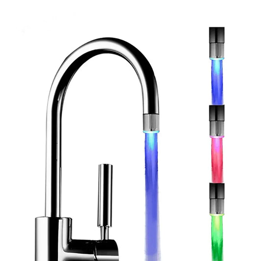 VEHHE LED Water Faucet Aerator Temperature Control 3 Color Lights Waterfall Glow Shower Stream Tap Kitchen Bathroom Accessory