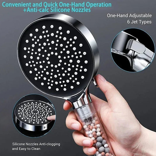 VEHHE Filter Beads Black Shower Head