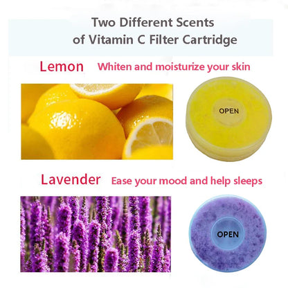 Vehhe Skin Care Anion SPA Rainfall Shower Head Vitamin C Filter Cartridge Lemon/Lavender/Rose Citrus Fruit Aroma Handheld