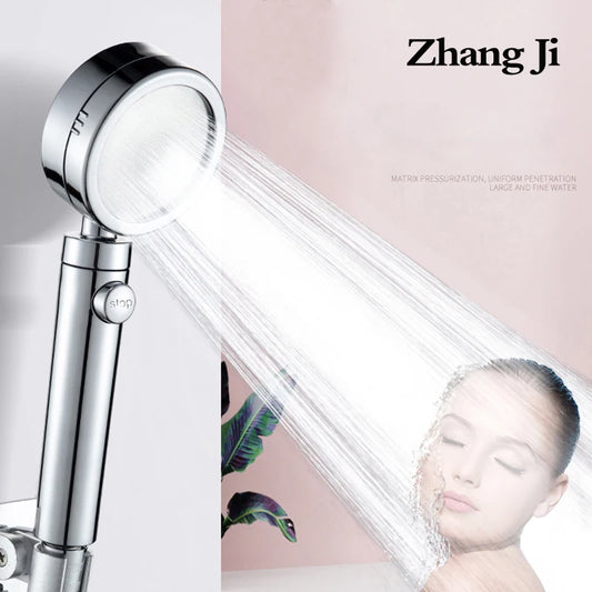 Vehhe plating 3 modes with Switch button shower head Plating Adjustable bathroom handled newly high pressure shower head