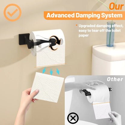 New Stainless Steel Single Hand Operate Toilet Paper Holder Rack Kitchen Tissue Paper Holder with Damping Effect Bathroom