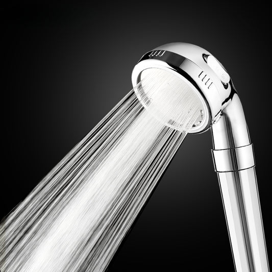 VEHHE 3 Function Chromeplated Shower head with Cotton Filter in the Handle High Pressure Water Saving for Electric Showers